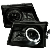 1998-2000 Ford Ranger Halo Projector Headlights Black Housing/Smoke Lens
