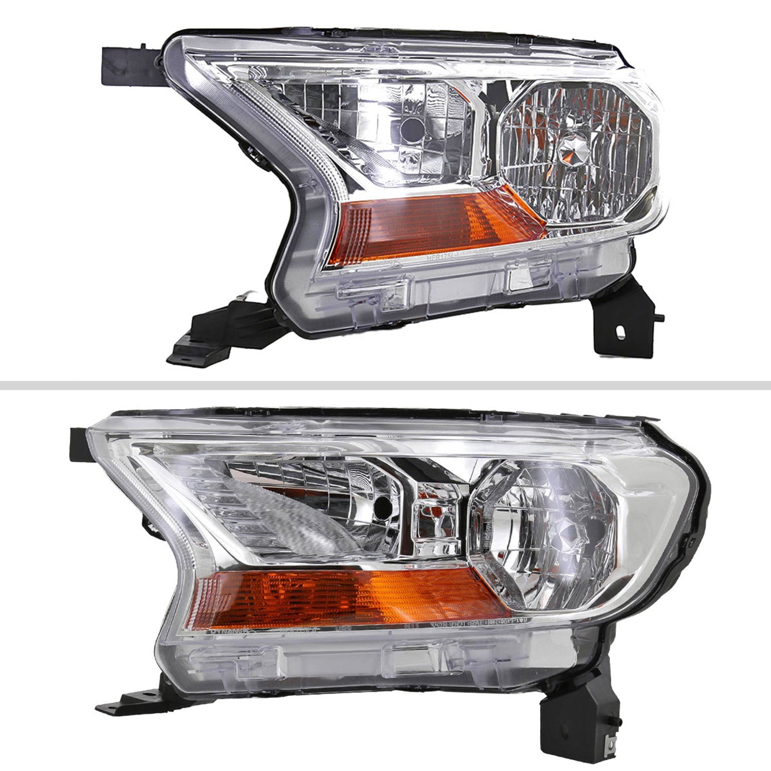 2019-2022 Ford Ranger XL/XLT Factory Style Halogen Headlights Chrome/Clear