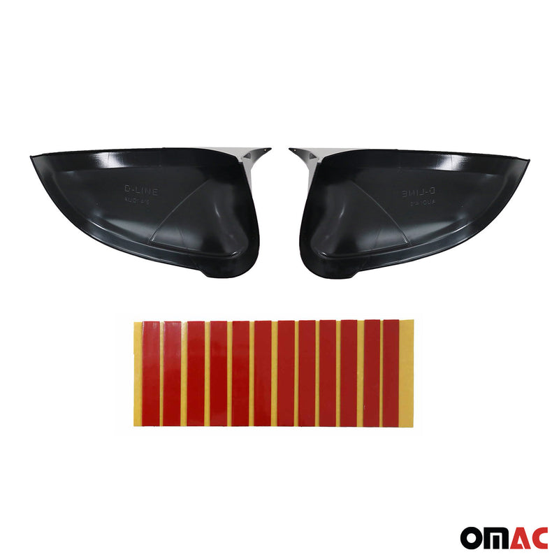 Side Mirror Cover Caps Fits Audi A4 S4 A5 S5 2017-2024 Piano Black 2 Pcs