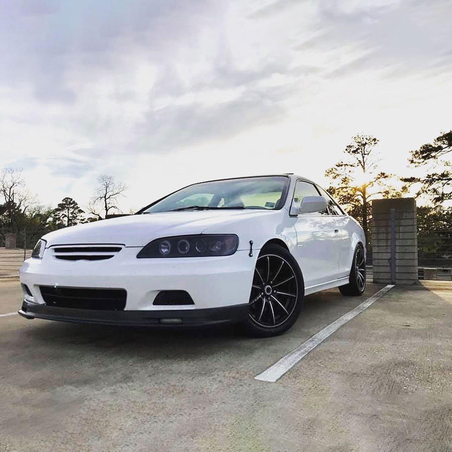 1998-2002 Honda Accord Dual Halo Projector Headlights Glossy Black/Smoke Lens