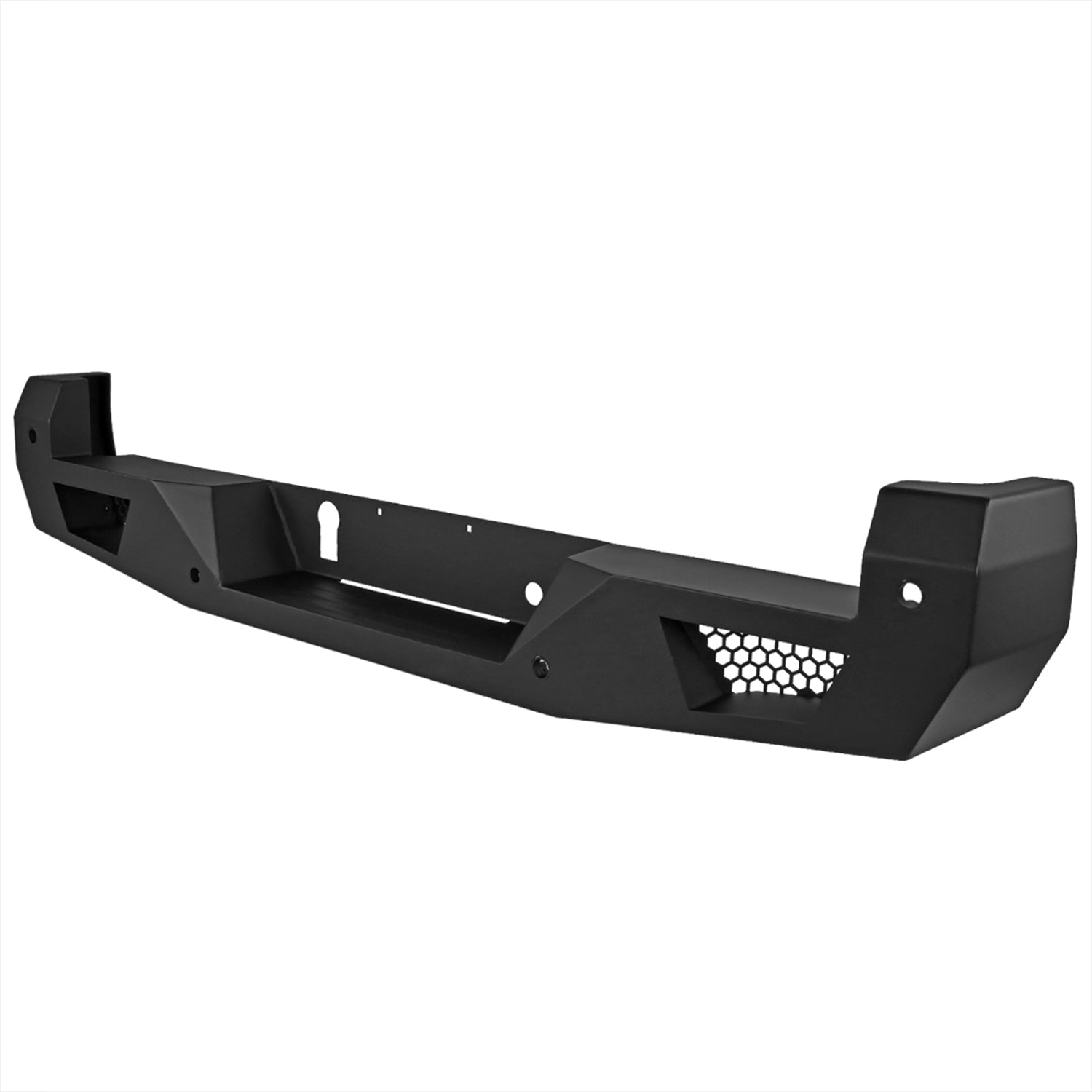 2016-2021 Toyota Tacoma Black Heavy Duty Steel Rear Step Bumper w/License Lamp