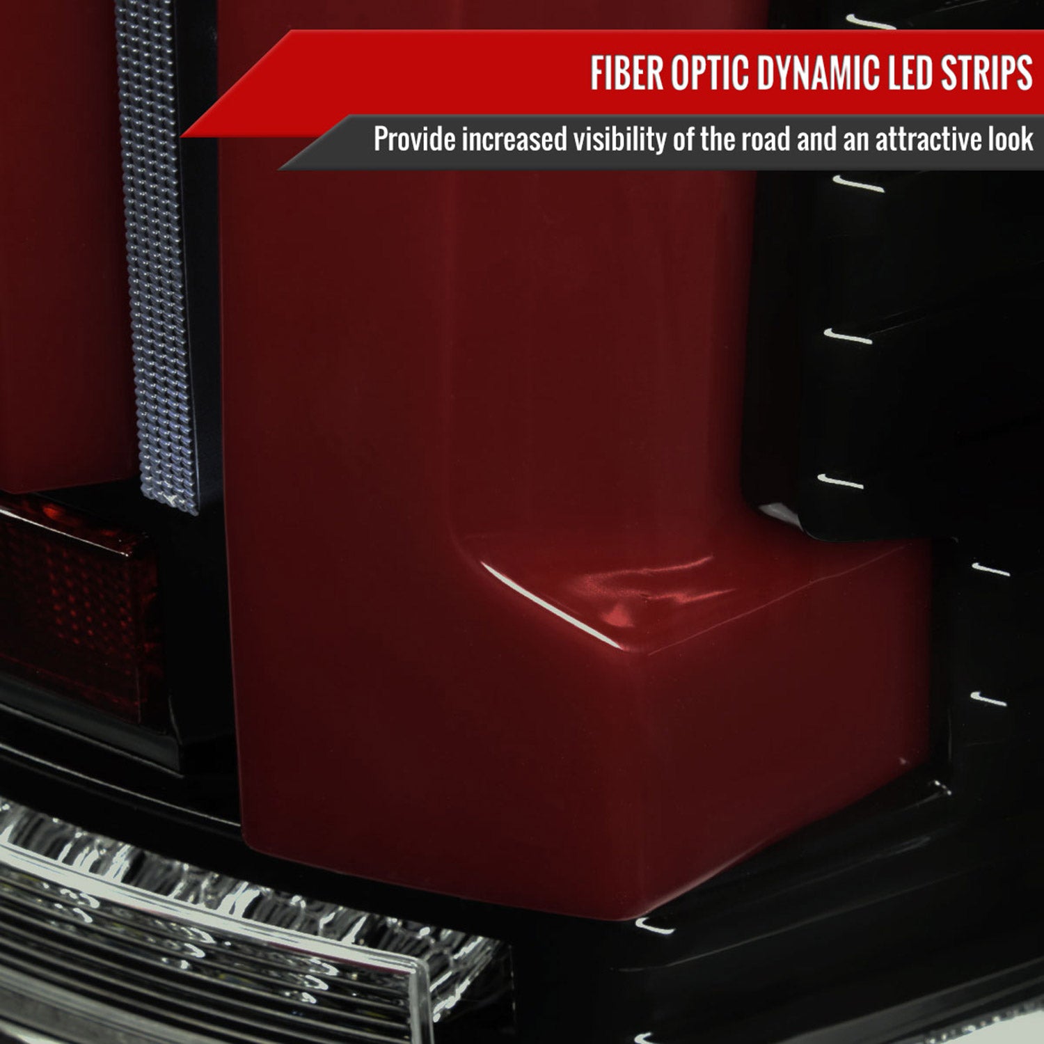 2007-2013 Toyota Tundra Sequential Red LED Bar Tail Lights Glossy Black/Smoke