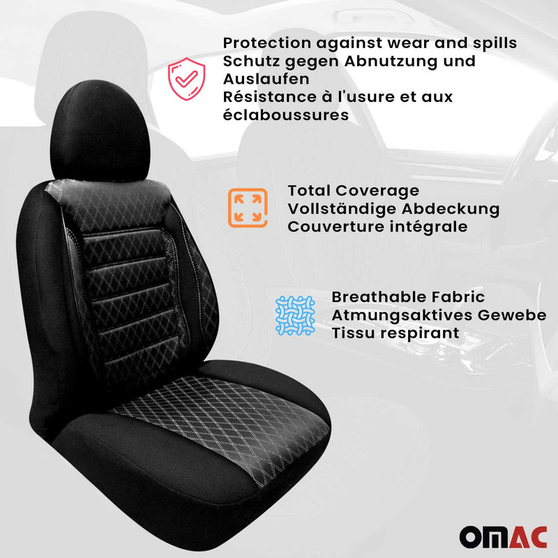 Car Front Seat Cover Cushion Breathable Protection Non Slip Black