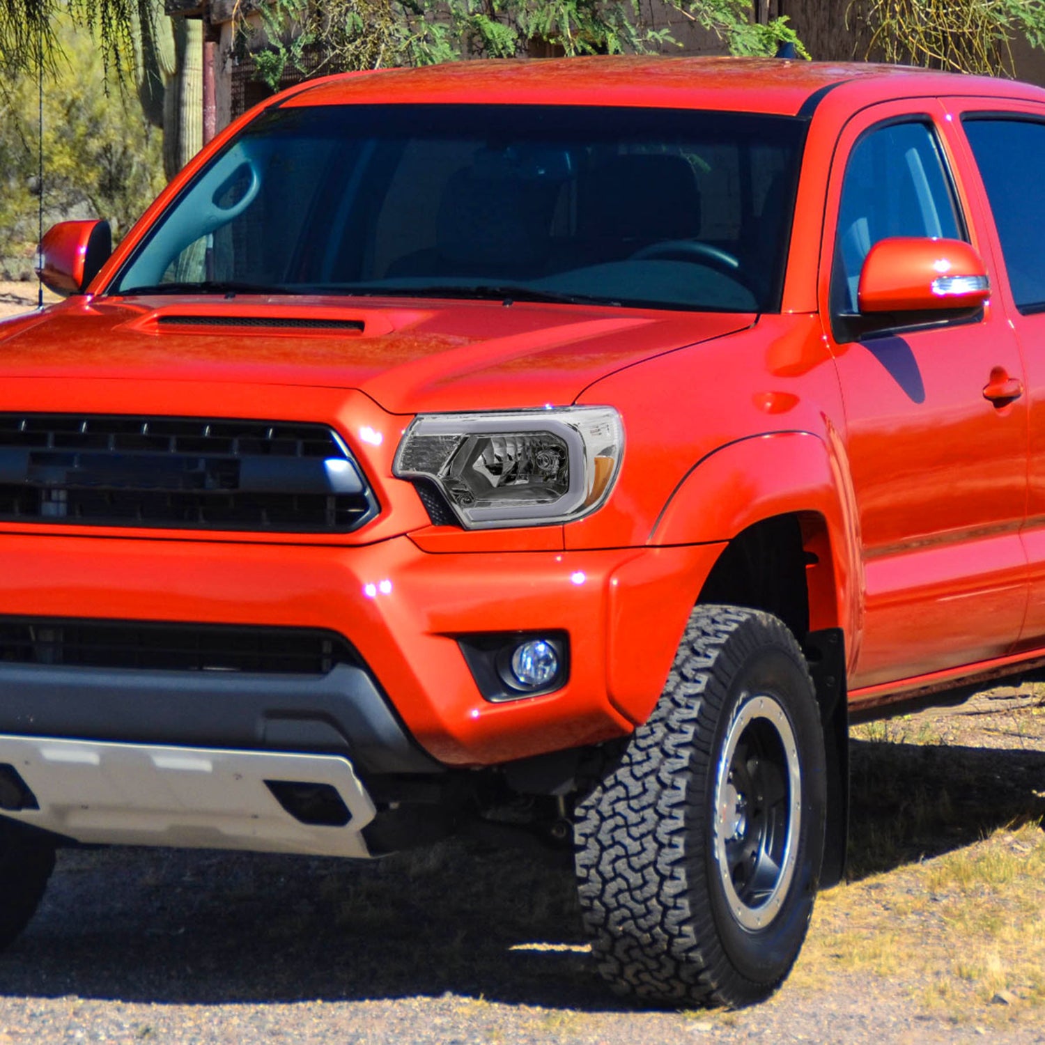 2012-2015 Toyota Tacoma LED Bar Factory Headlights Amber Reflector Chrome