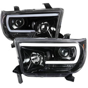 2007-2013 Toyota Tundra/ 08-2017 Sequoia LED CBar Projector Headlights Jet Black