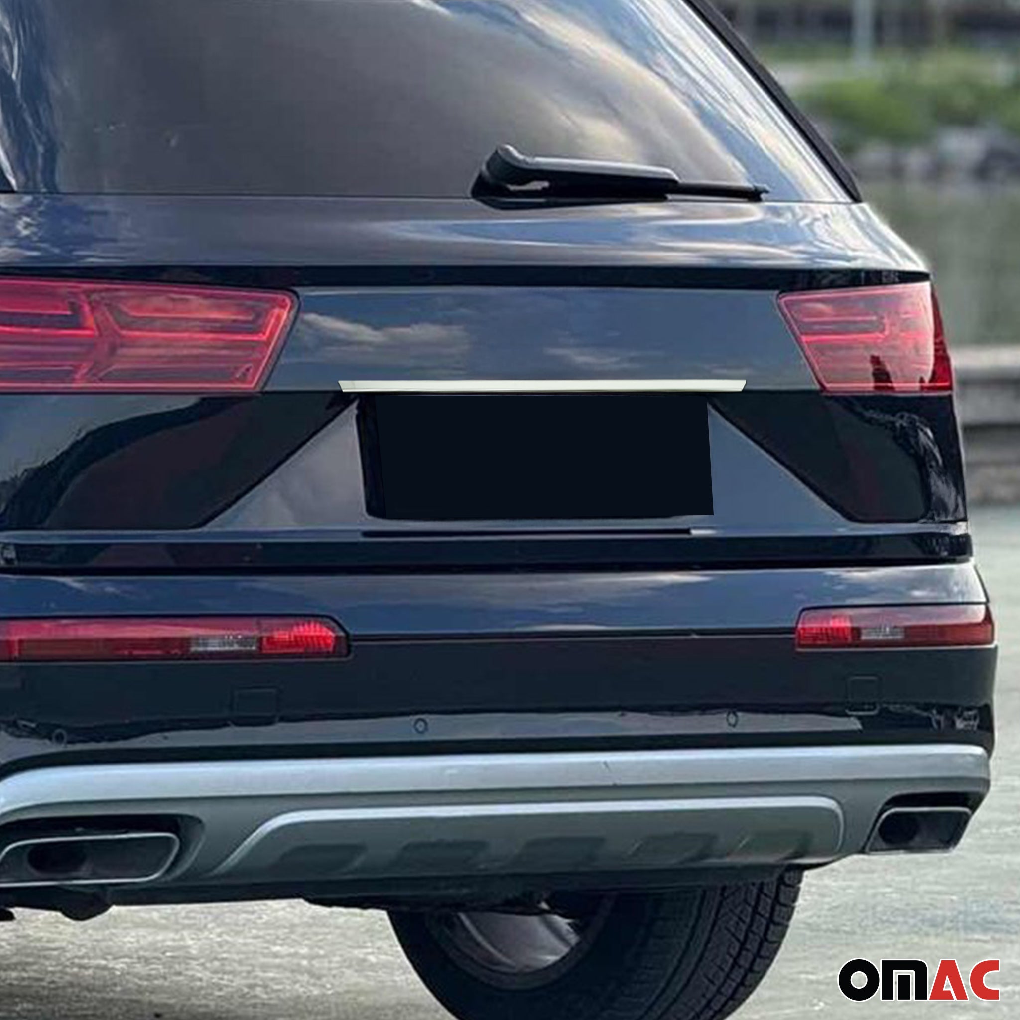 2017-2019 Audi Q7 4M Pre-Fl Rear Trunk Tailgate Door Handle Cover Stainless Steel