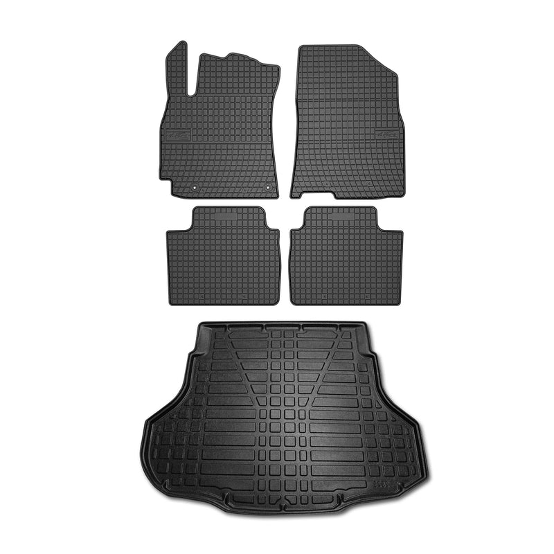 2021-2025 Hyundai Elantra Sedan Floor Mats & Cargo Liner Full Set All Weather Black