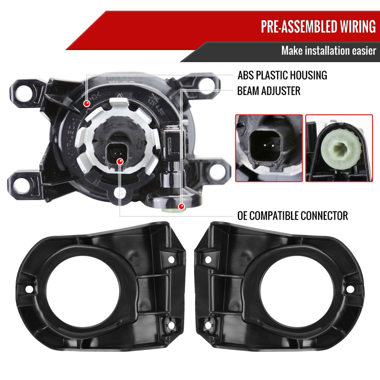 2022-2023 Toyota Corolla Cross LED Fog Lights Kit Chrome Housing/Clear Lens