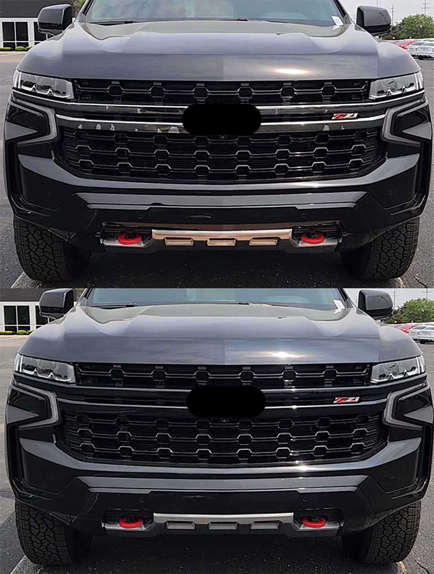 2021-2024 Chevrolet Suburban / Tahoe Grille Overlay Gloss Black 4Pcs ABS Plastic