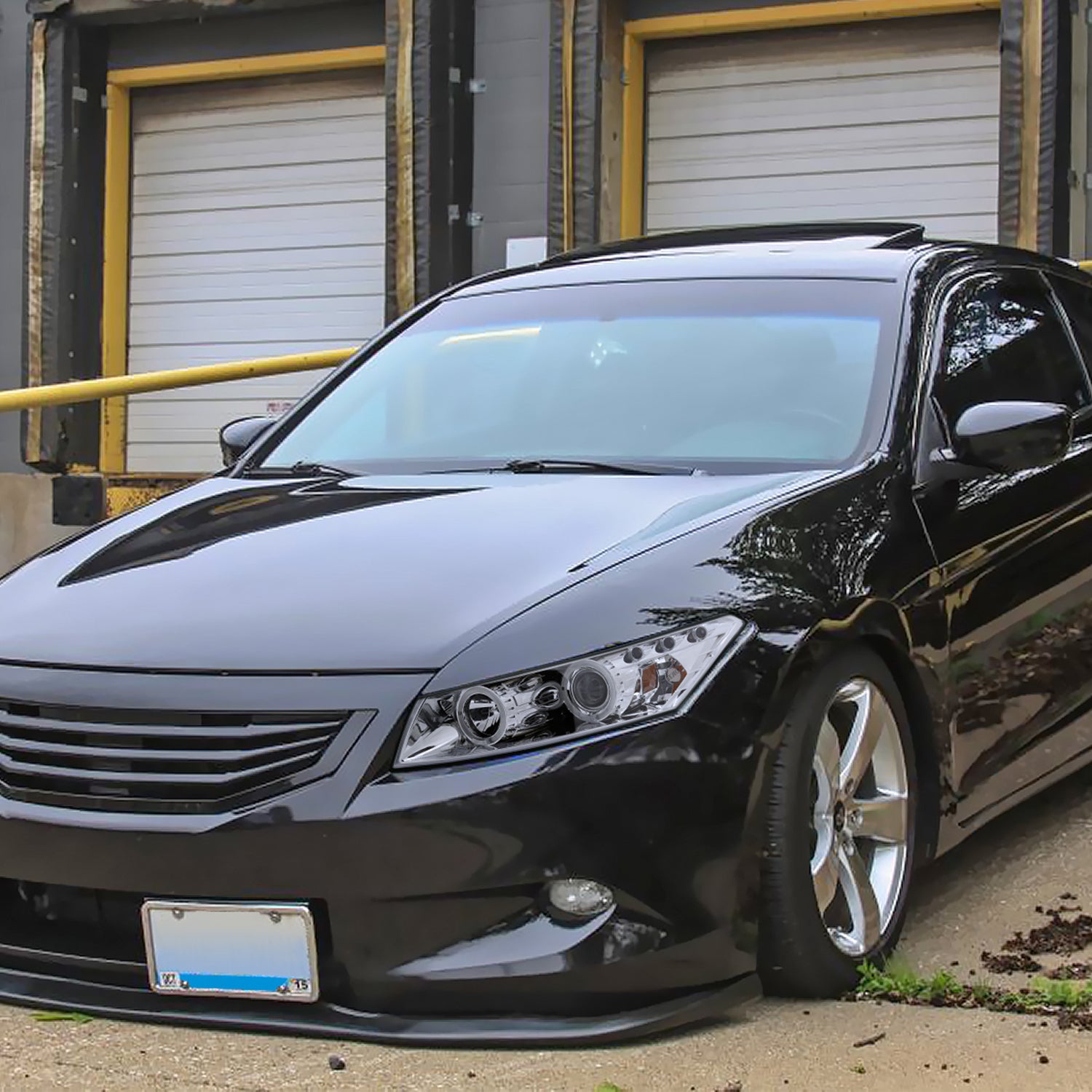 2008-2012 Honda Accord Coupe Dual Halo Projector Headlights Chrome/Clear Lens