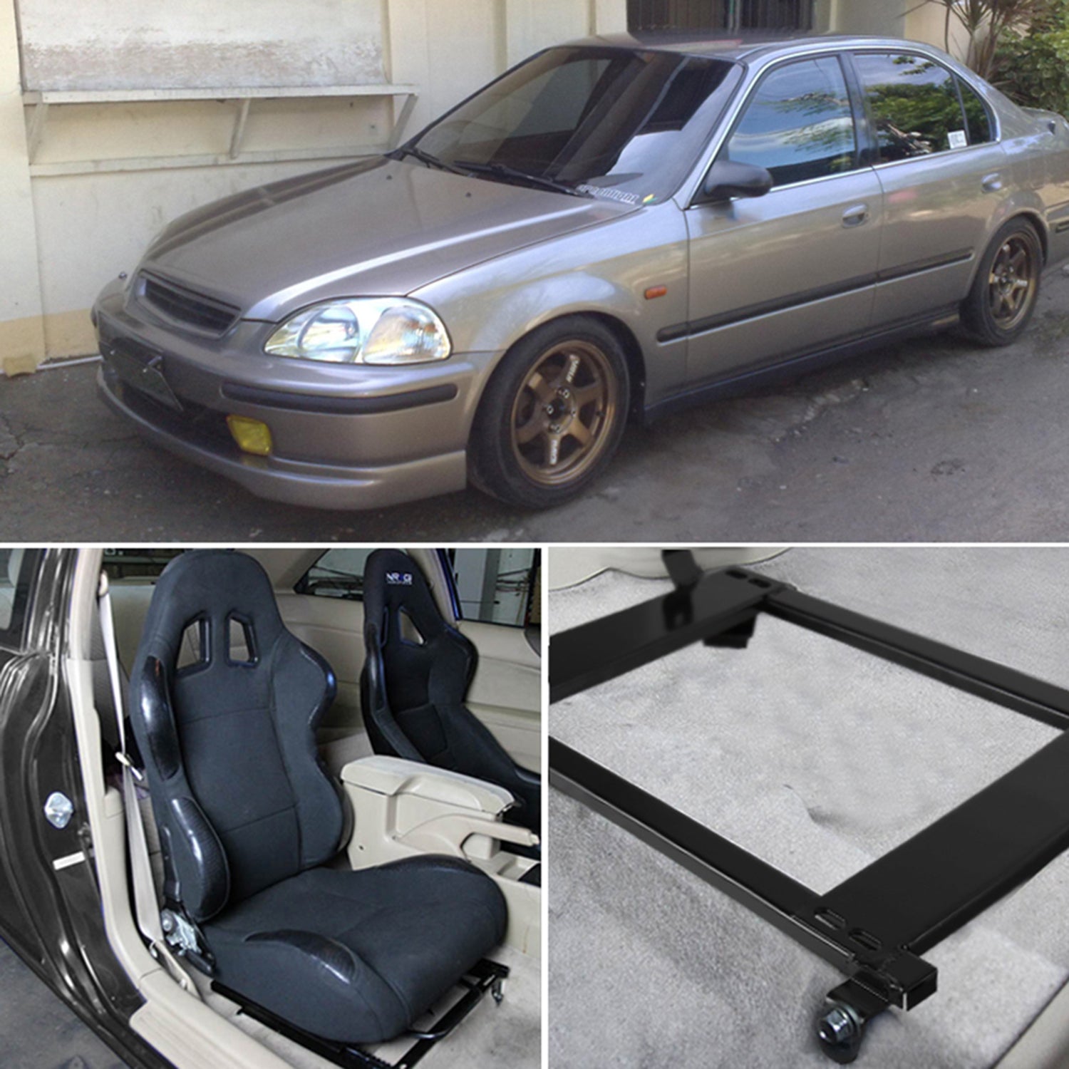 1996-2000 Honda Civic Tensile Steel Racing Seat Mounting Brackets - 2PCS