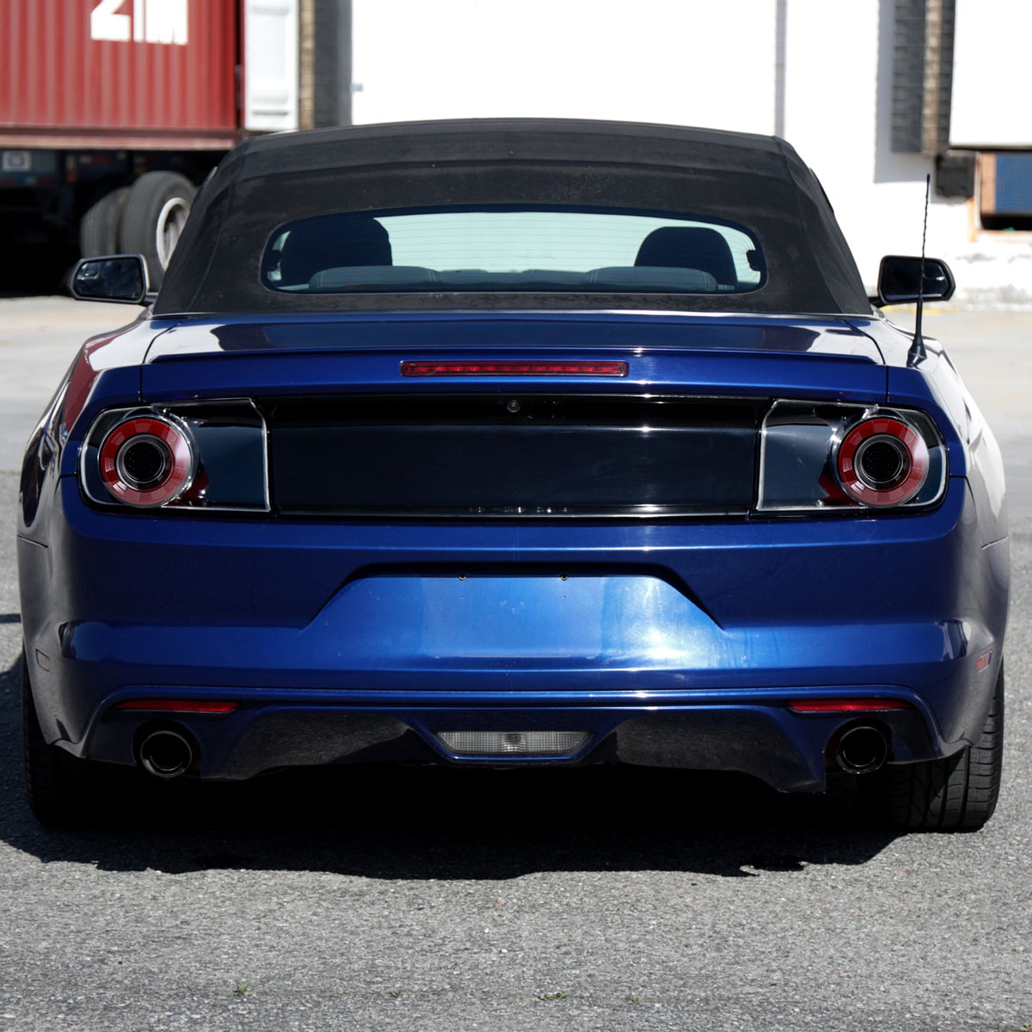 2015-2022 Ford Mustang Coupe/Convertible Red LED Bar Tail Lights Glossy Black