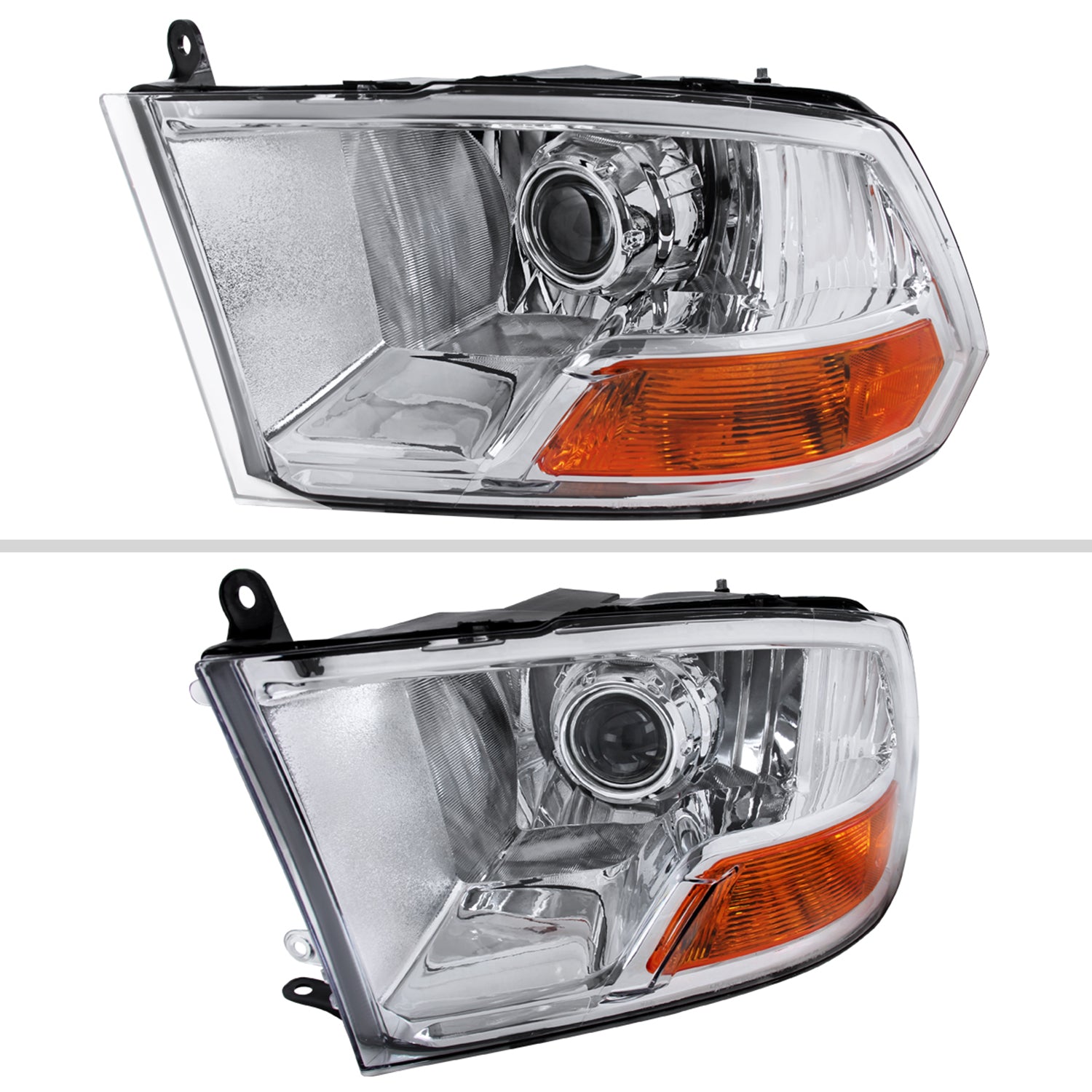 2009-2018 Dodge RAM 1500 / RAM 2500 3500 Retro Projector Headlights Chrome