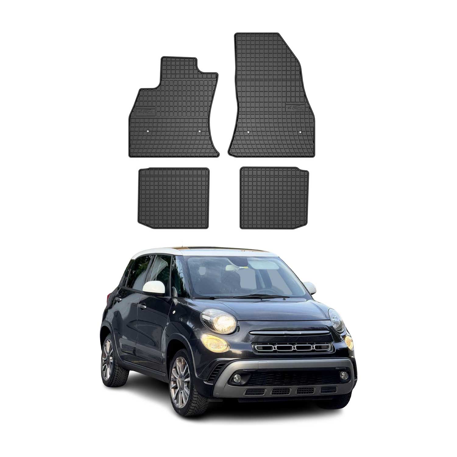 2014-2020 Fiat 500L Floor Mats Liners Full Set All Weather Rubber Black