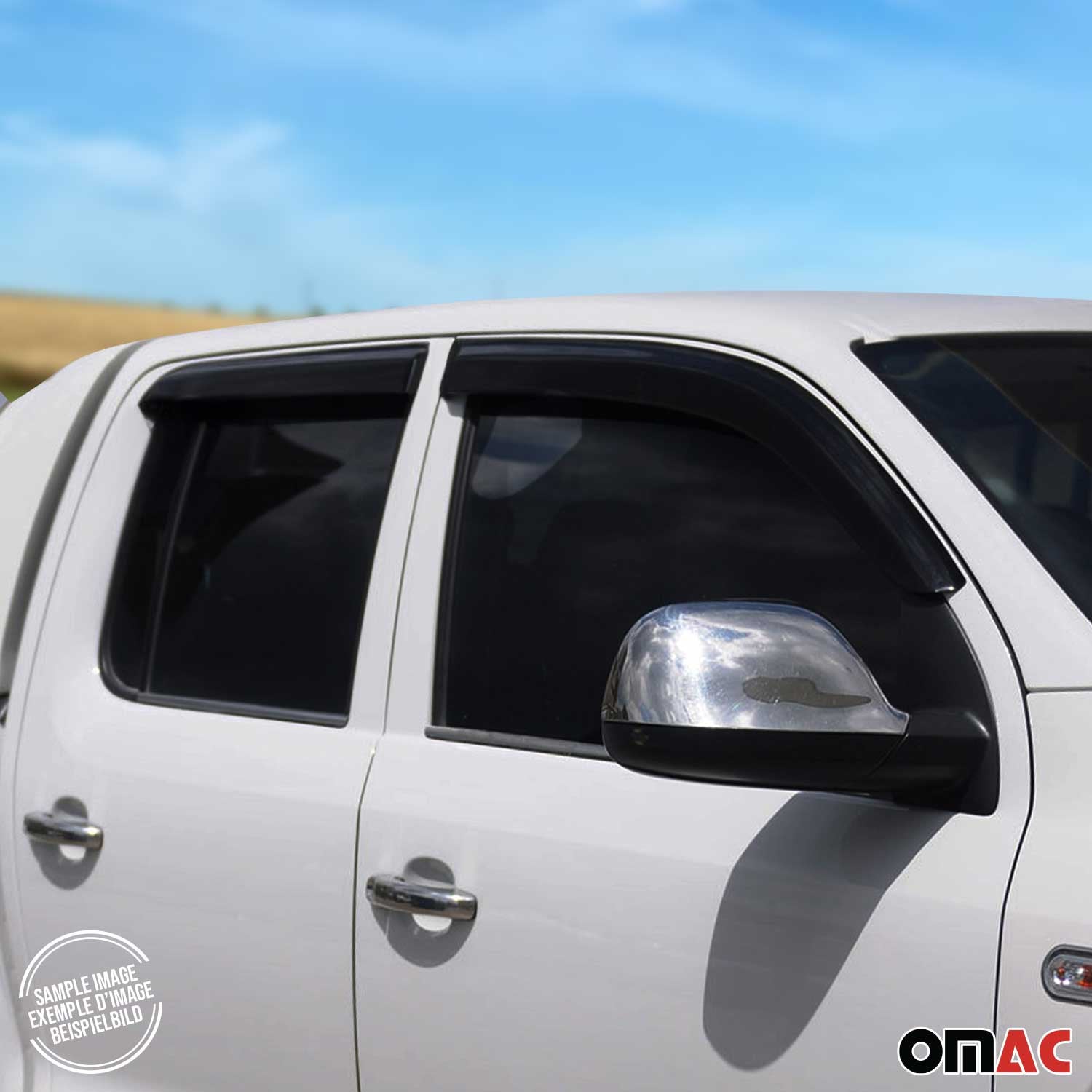 2005-2021 Nissan Frontier Crew Cab Window Visor Vent Rain Deflector 4Pcs Smoke