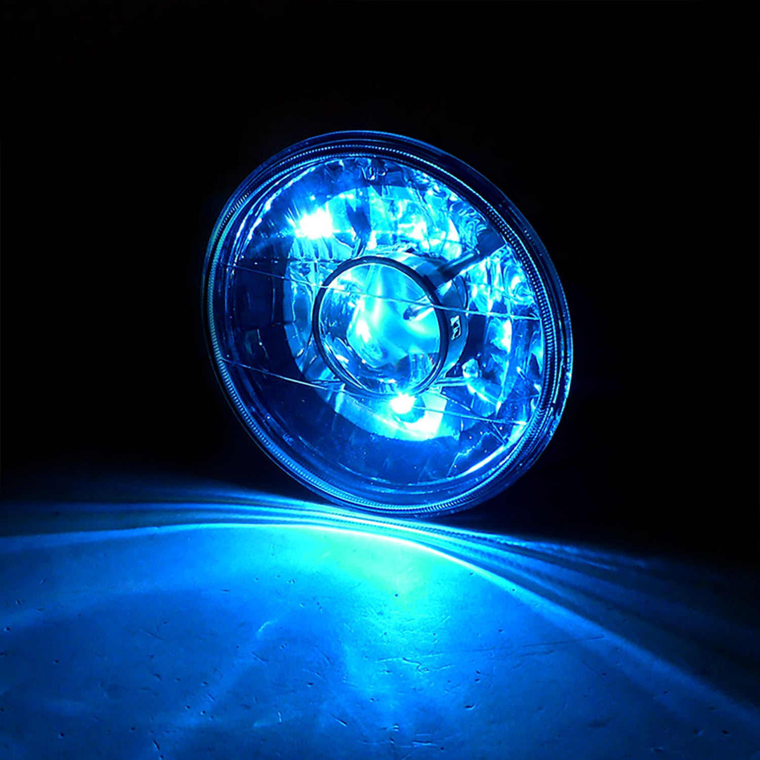 Universal 7" Round H4 Projector Headlights Matte Black Housing/Clear Lens