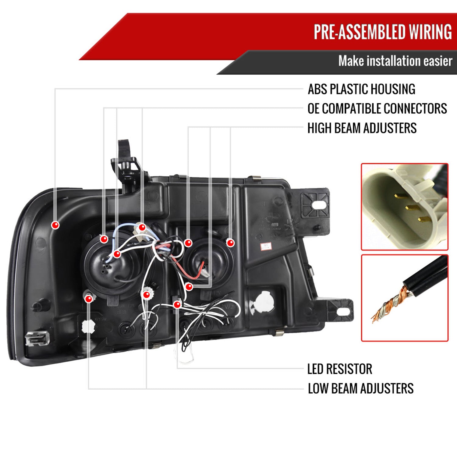 2004-2008 Ford F-150/ 06-2008 Lincoln Mark LT Dual Halo Headlights Chrome