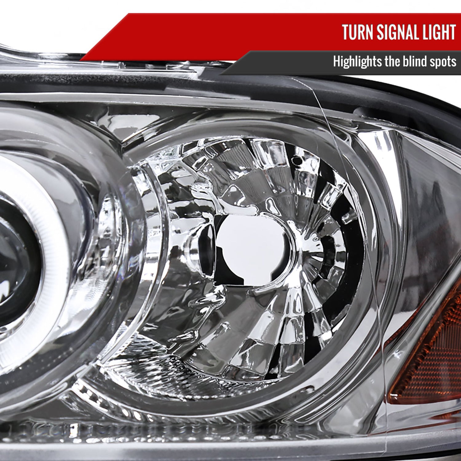 2004-2006 Nissan Sentra Dual Halo Projector Headlights Chrome/Clear Lens