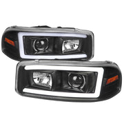 2000-2006 GMC Sierra/Denali/Yukon LED Strip Projector Headlights Matt Black
