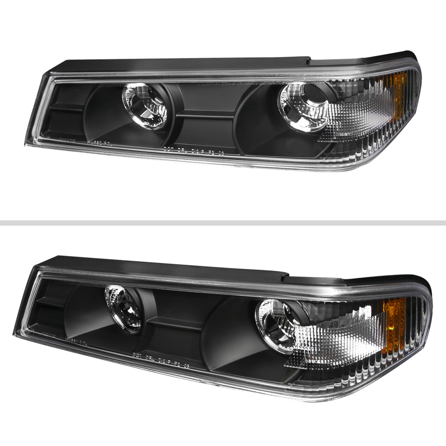2004-2012 Chevy Colorado GMC Canyon Corner Lights Matte Black/Clear Lens