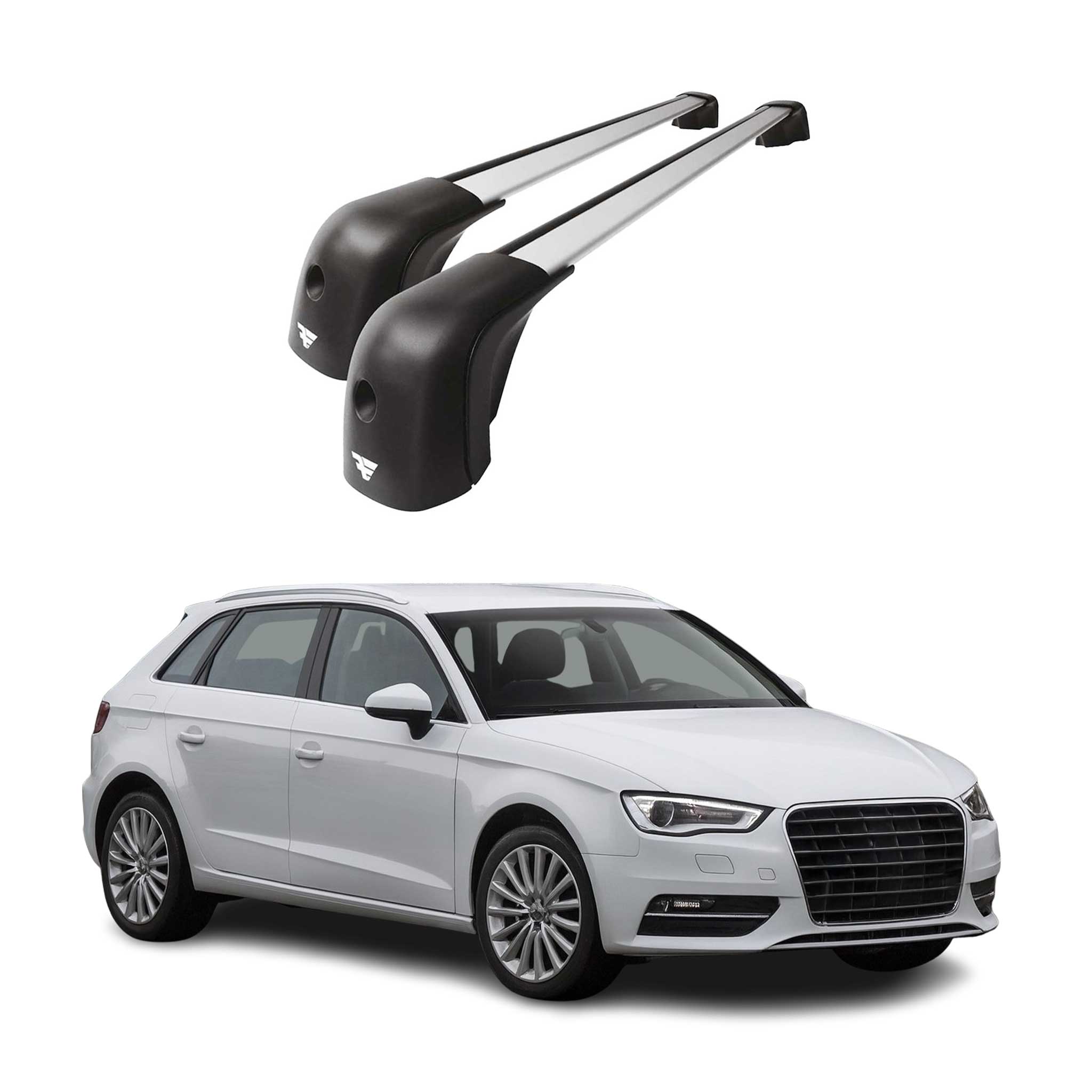 2016-2018 Audi A3 Sportback e-tron Roof Racks Cross Bars Silver