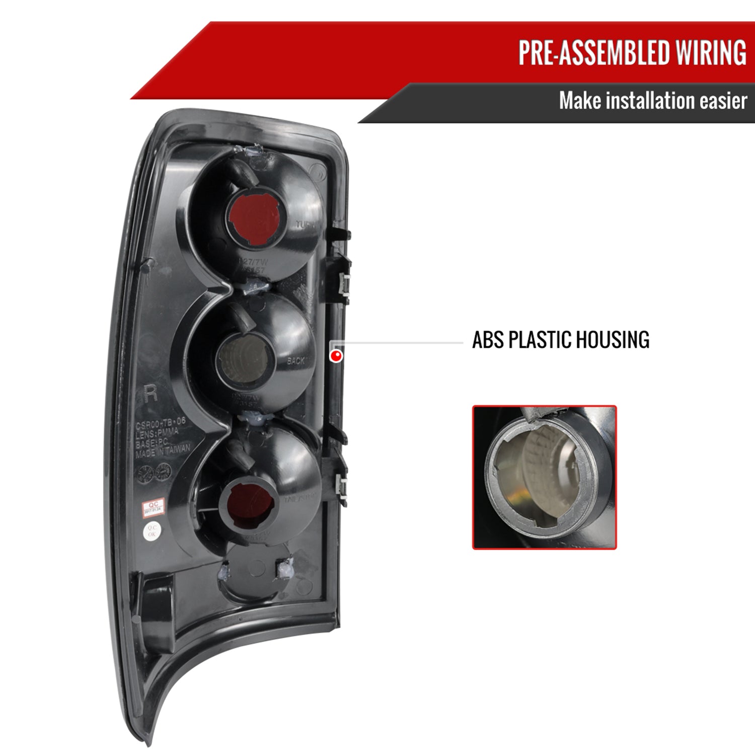 2000-2006 Chevy GMC Tahoe/Yukon/Suburban Tail Lights Chrome/Clear Lens