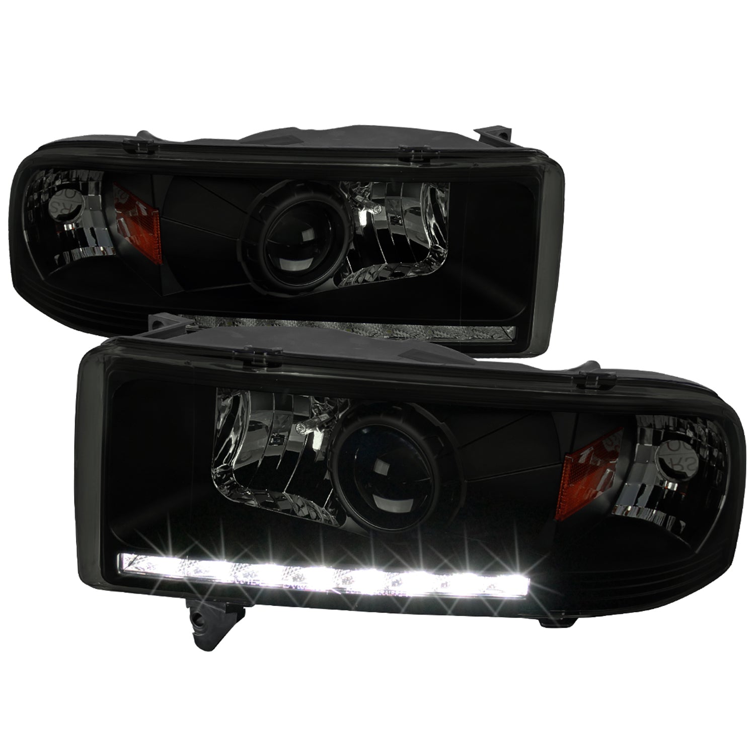 1994-2001 Dodge RAM 1500/ 1994-2002 RAM 2500 3500 Projector Headlights LED Black
