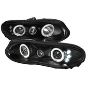 1998-2002 Chevy Camaro Dual Halo Projector Headlights Matte Black/Clear Lens