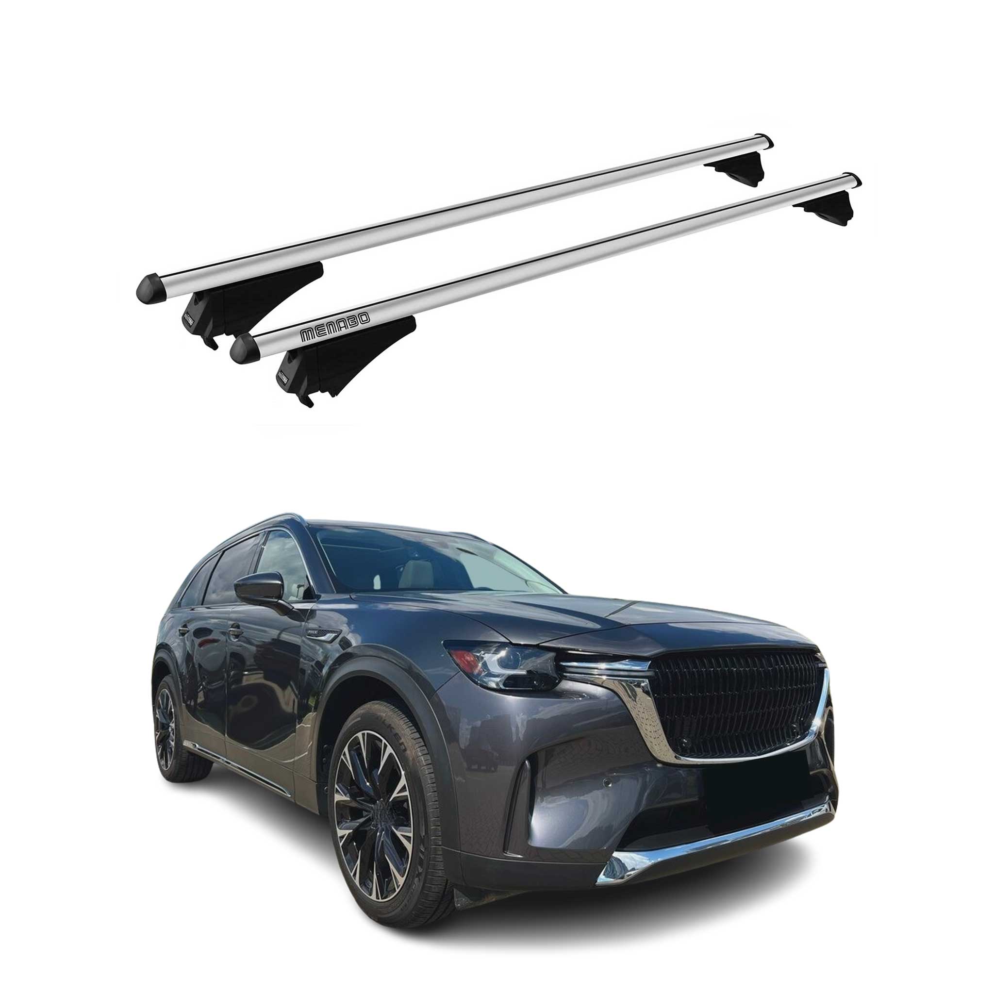 2024-2025 Mazda CX-90 Roof Rack Cross Bars Luggage Carrier Silver 2Pcs