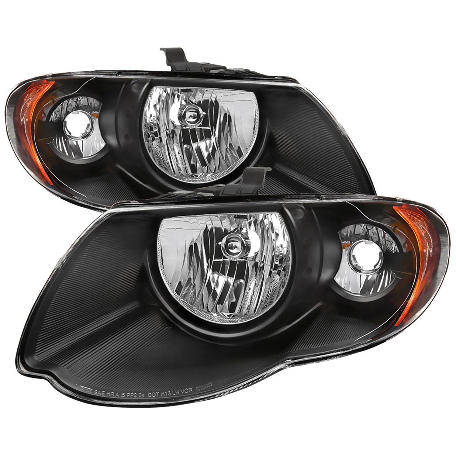 2005-2007 Chrysler Town & Country Factory Replacement Headlights Matt Black