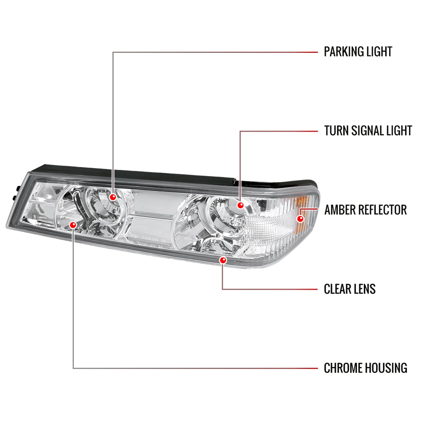 2004-2012 Chevy Colorado GMC Canyon Corner Lights Chrome Housing/Clear Lens