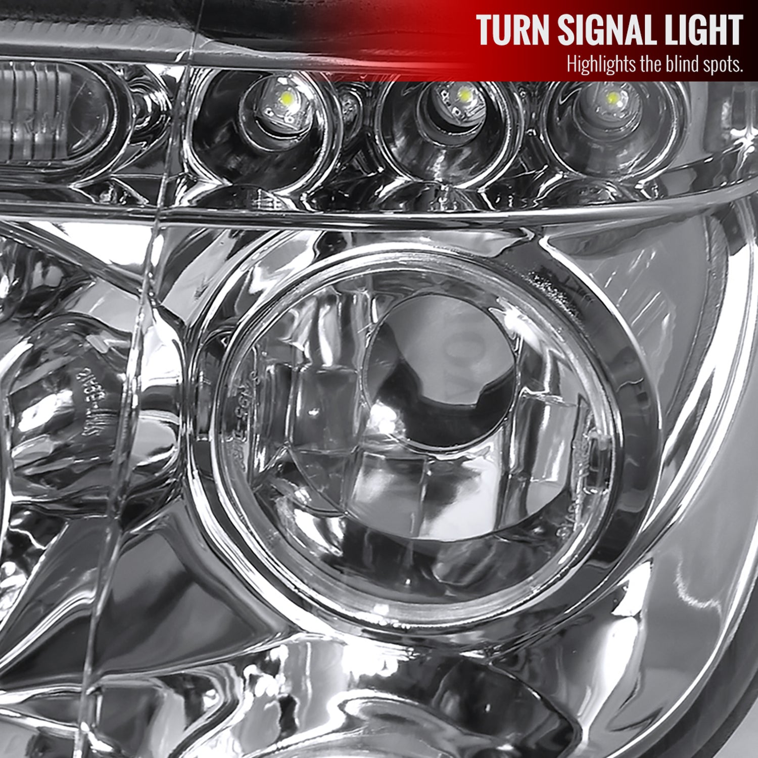 2001-2003 BMW E53 X5 Dual Halo Projector Headlights Chrome/Clear Lens