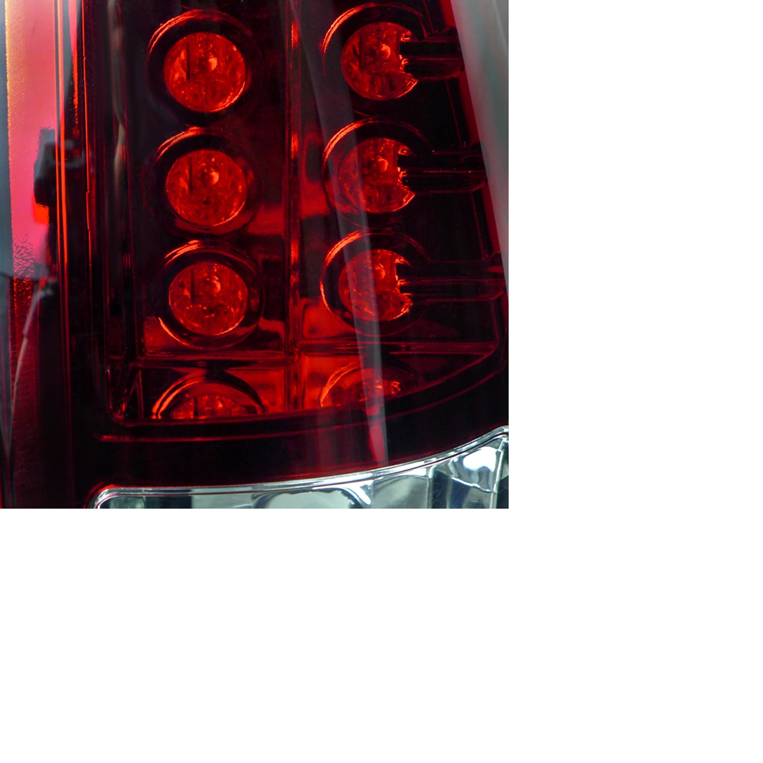 2007-2012 Chevrolet Avalanche LED Tail Lights Chrome Housing/Red Lens