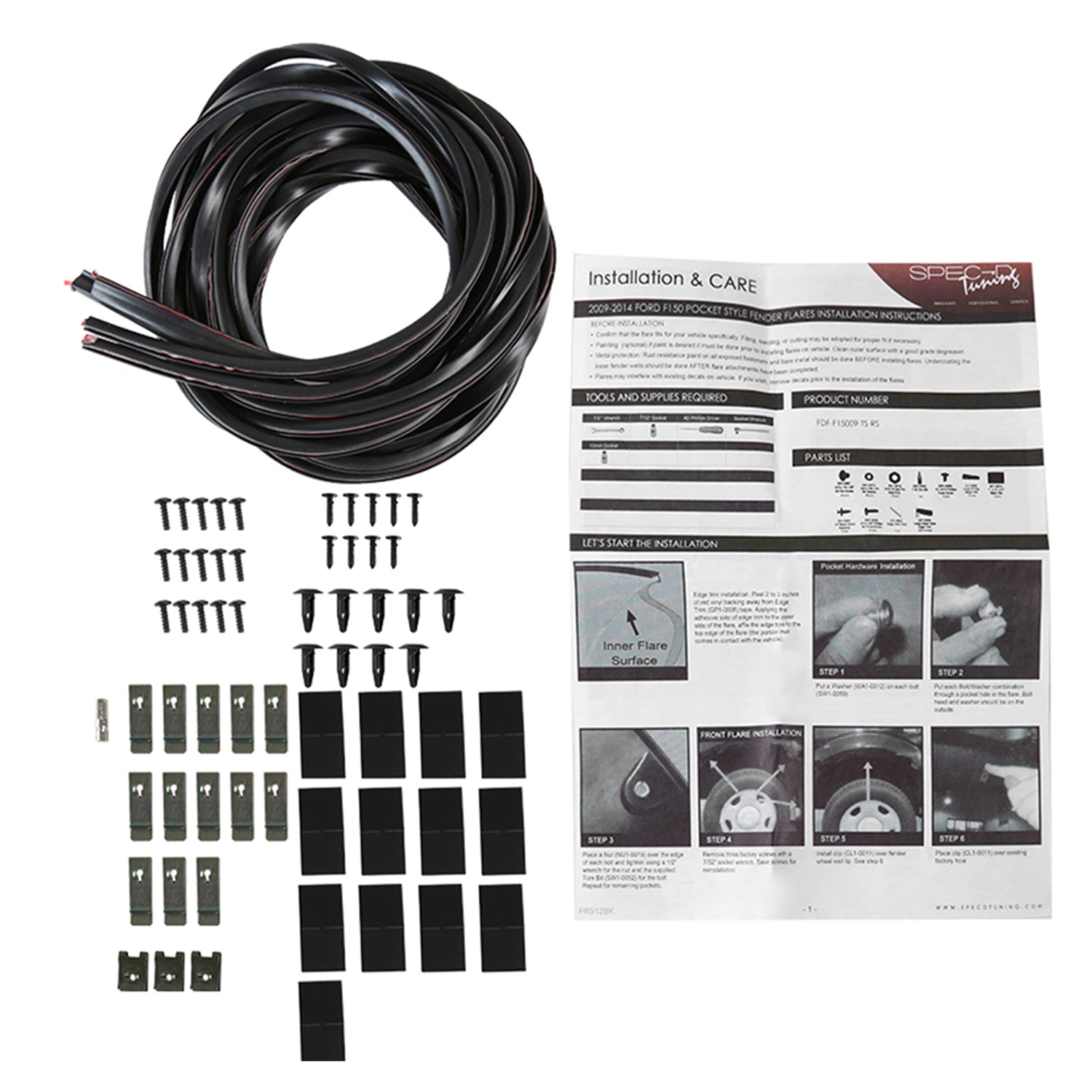 2009-2014 Ford F-150 Styleside Textured Rivet Style Fender Flares