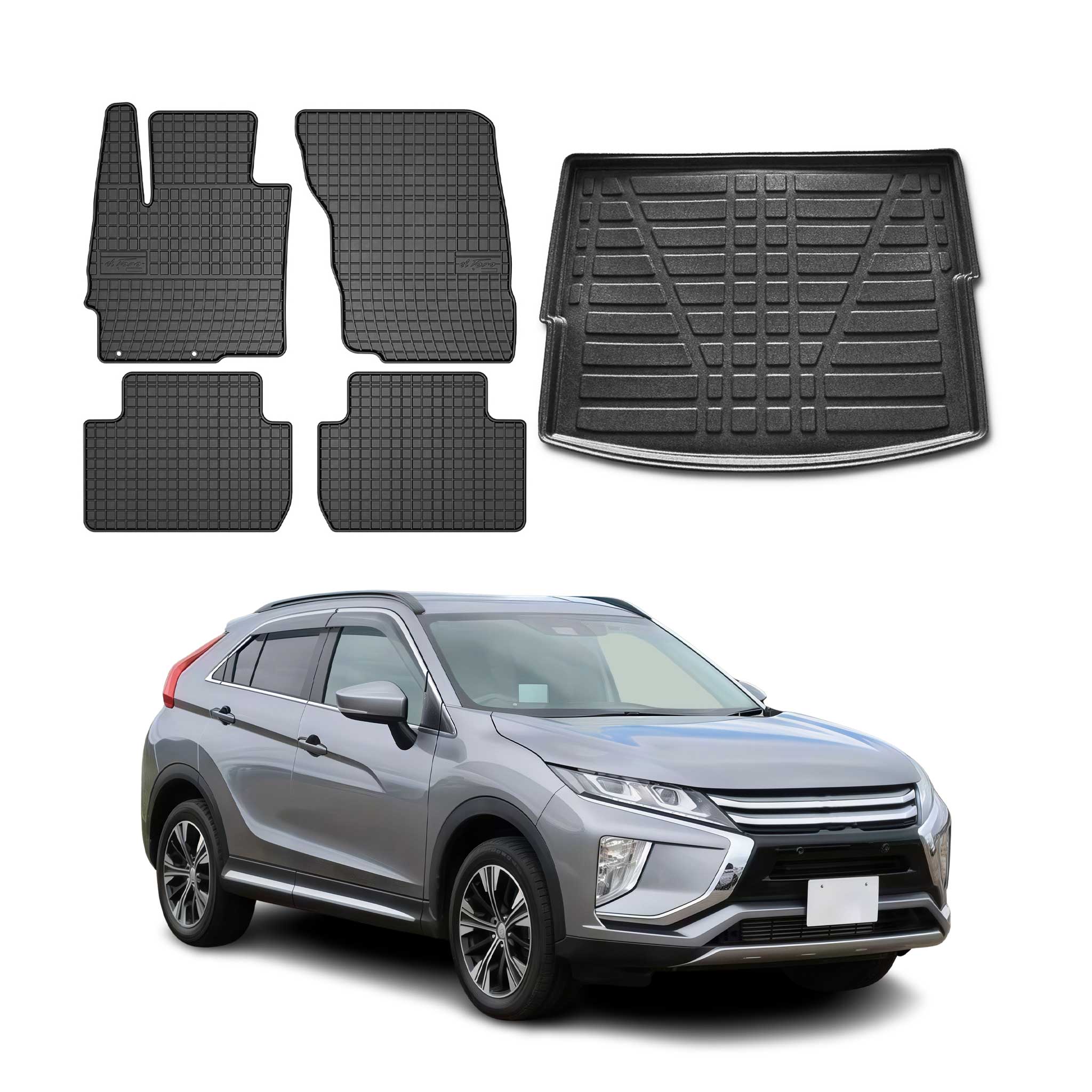 2018-2024 Mitsubishi Eclipse Cross Floor Mats & Cargo Liner Full Set All Weather Black