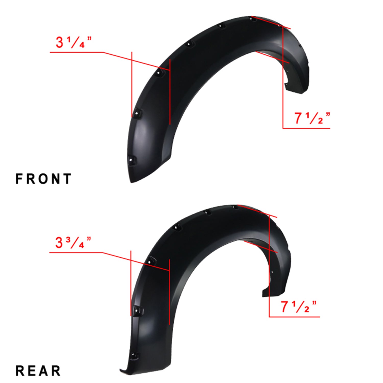 2011-2016 Ford F-250/F-350 SuperDuty Smooth Rivet Style Fender Flares