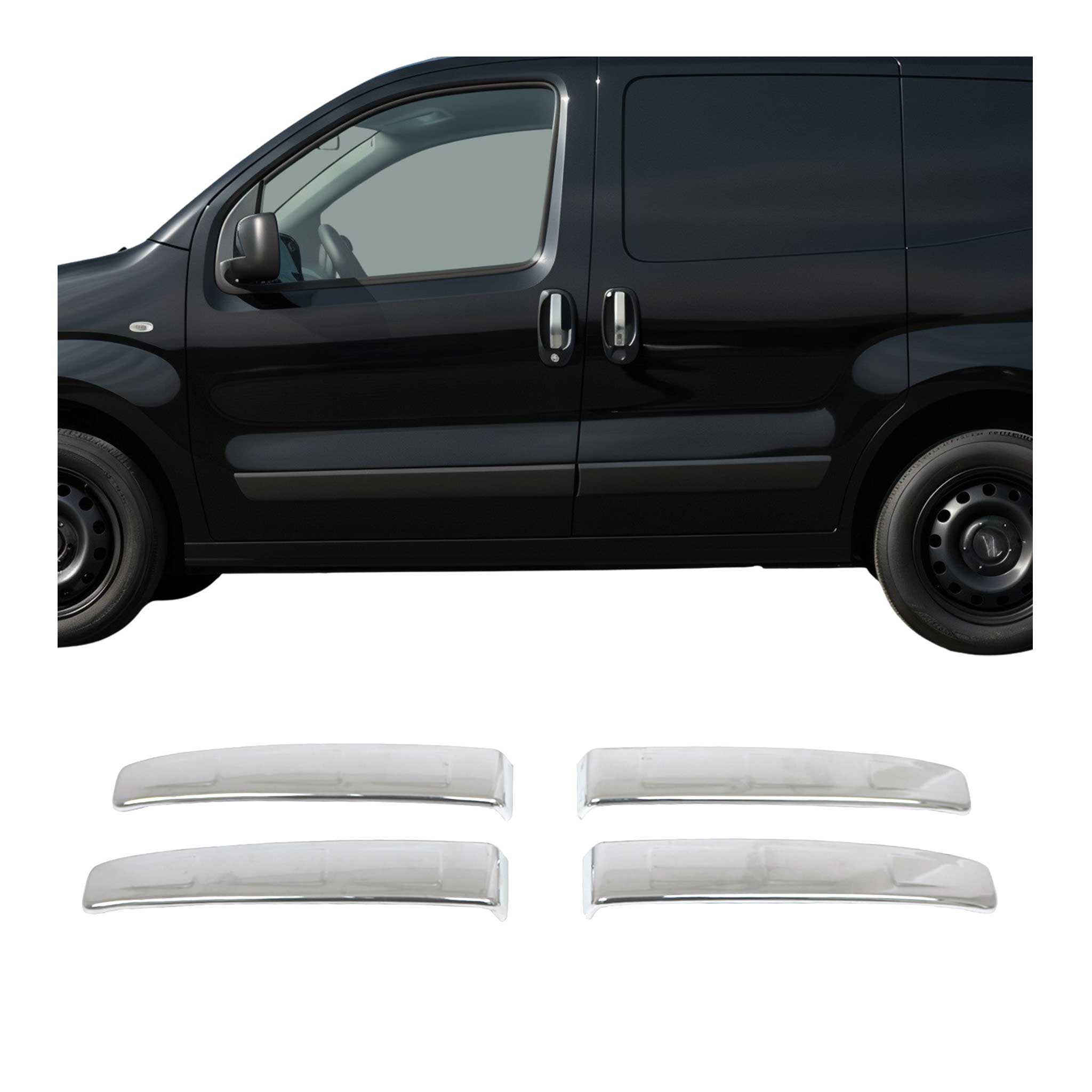 2014-2025 RAM ProMaster Car Door Handle Cover Protector Silver Chrome 8 Pcs