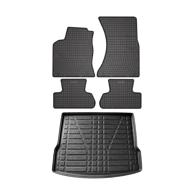 Floor Mats Cargo Liner Set for Audi Q5 8R 2009-2017 Black Waterproof