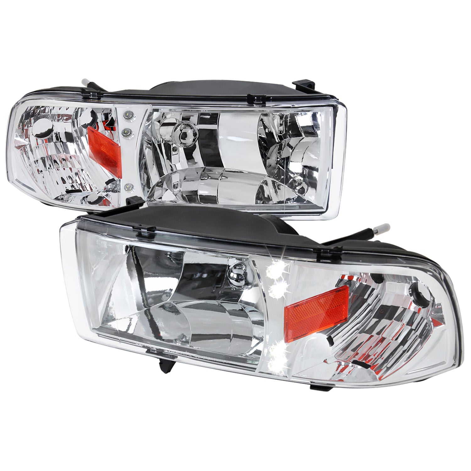 1994-2001 Dodge RAM 1500/ RAM 2500 3500 Crystal Headlights Chrome