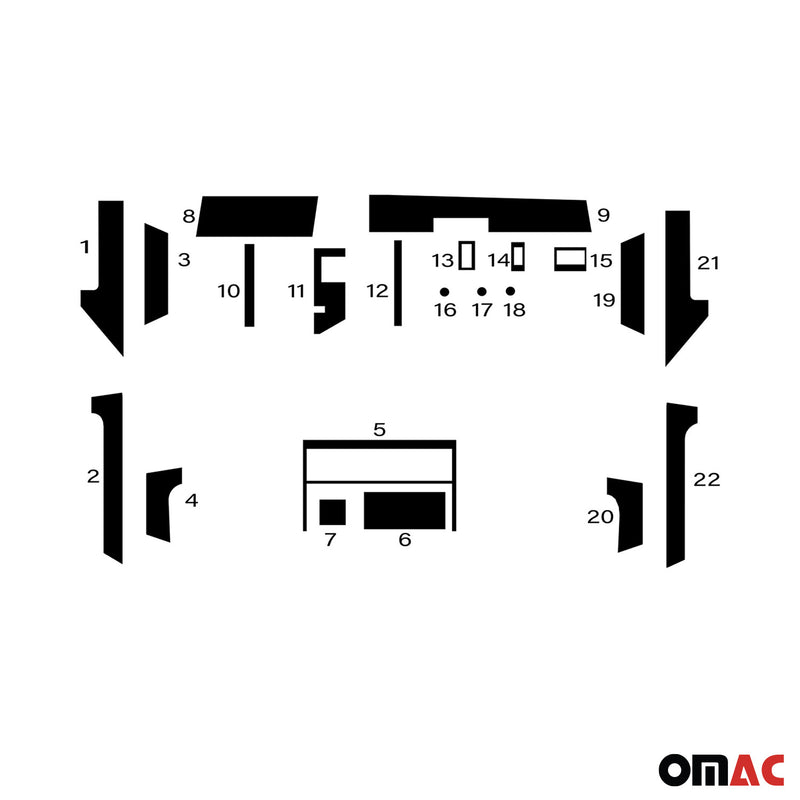 1989-1995 BMW 5 Series M5 E34 Sedan & Touring Aluminium Look Dashboard Console Trim Kit 22x