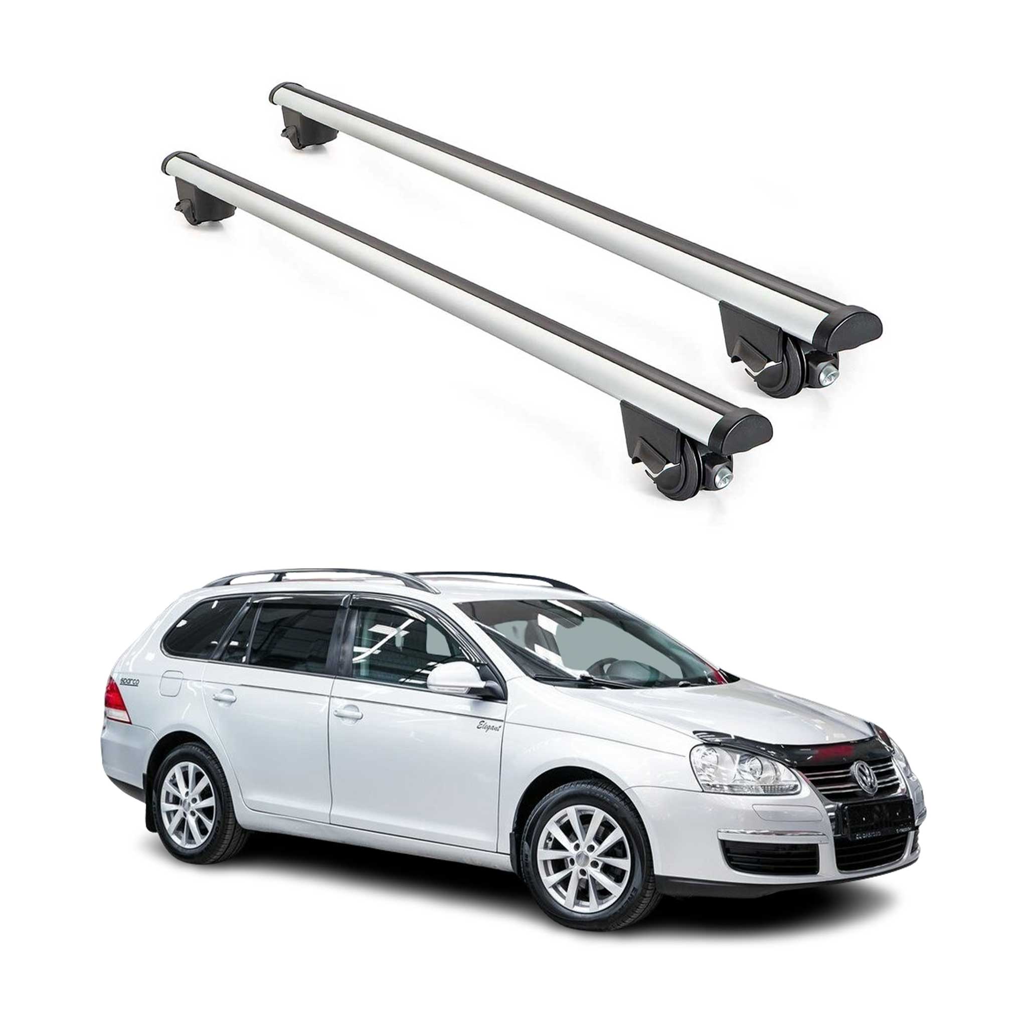2010-2014 VW Golf Mk6 Wagon Roof Rack Cross Bars Silver