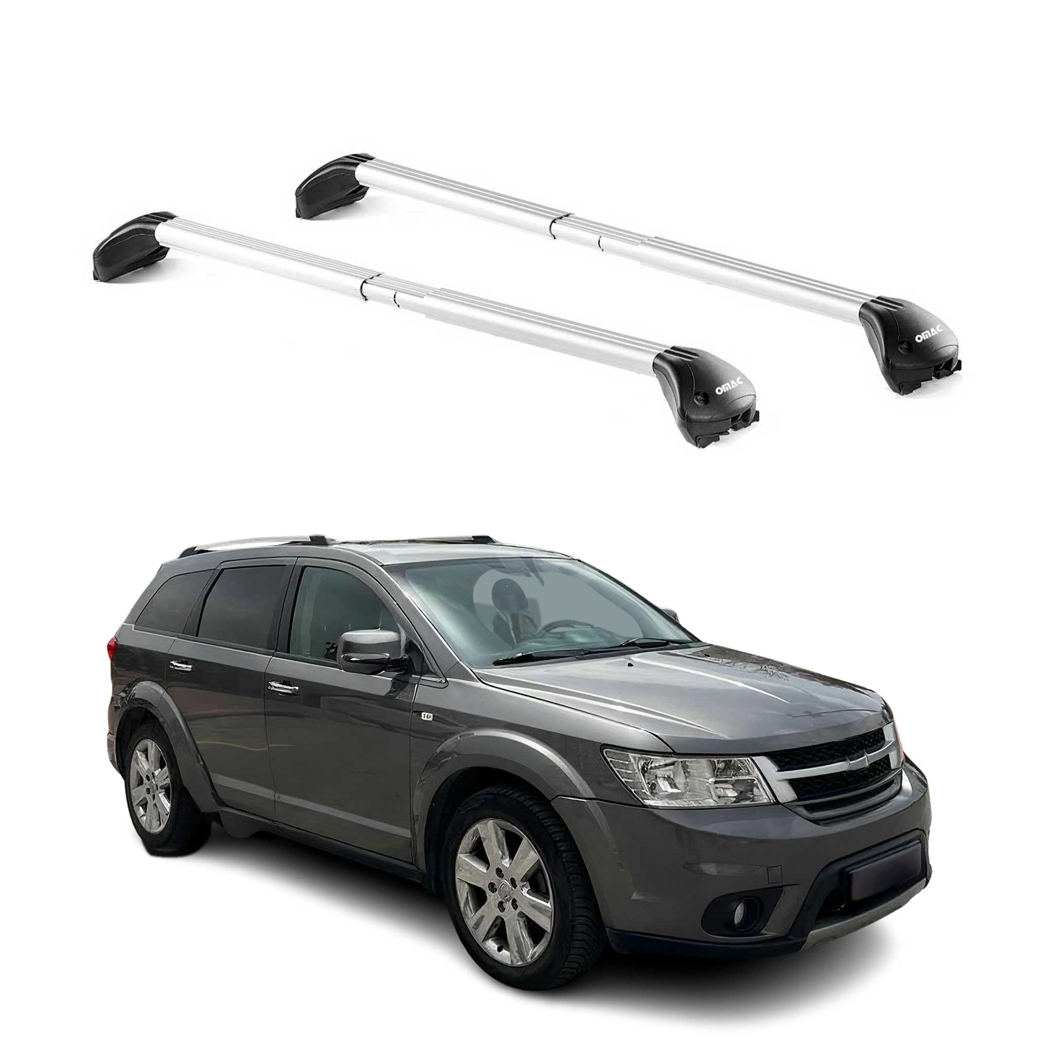 Roof Rack Cross Bars Luggage Carrier for Dodge Journey 2009-2020 Alu Silver 2x