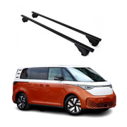 Roof Racks Luggage Carrier Cross Bars Iron for VW ID. BUZZ 2025 Black 2 Pcs