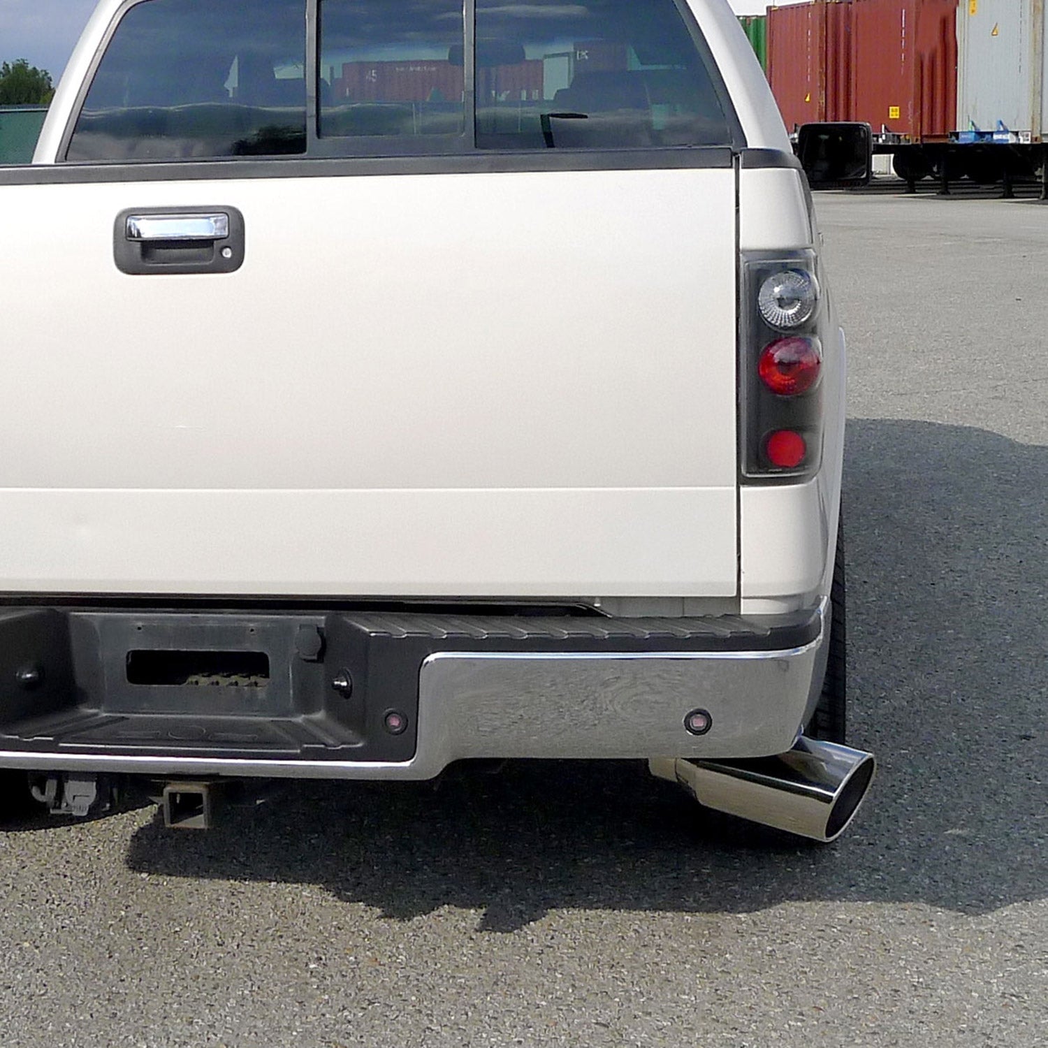 Universal 5" Inlet/8" Outlet Chrome Stainless Steel Bolt-On Angled Exhaust Tip