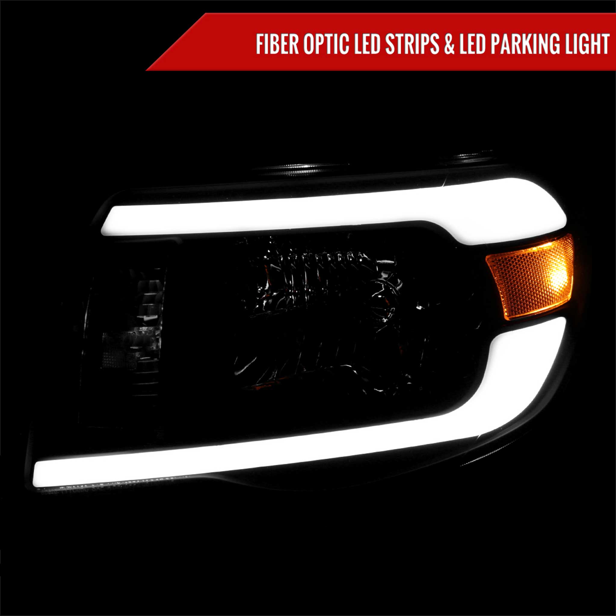 For Toyota Tacoma 2005-2011 LED Bar Factory Style Headlights Matte Black Housing Smoked Lens