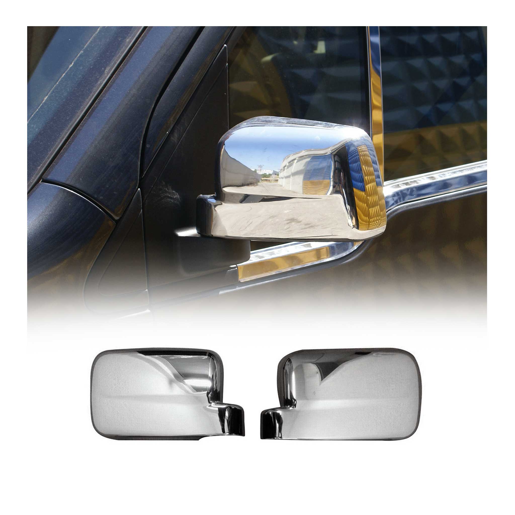 2010-2013 Ford Transit Connect Side Mirror Cover Caps Chrome Silver 2 Pcs