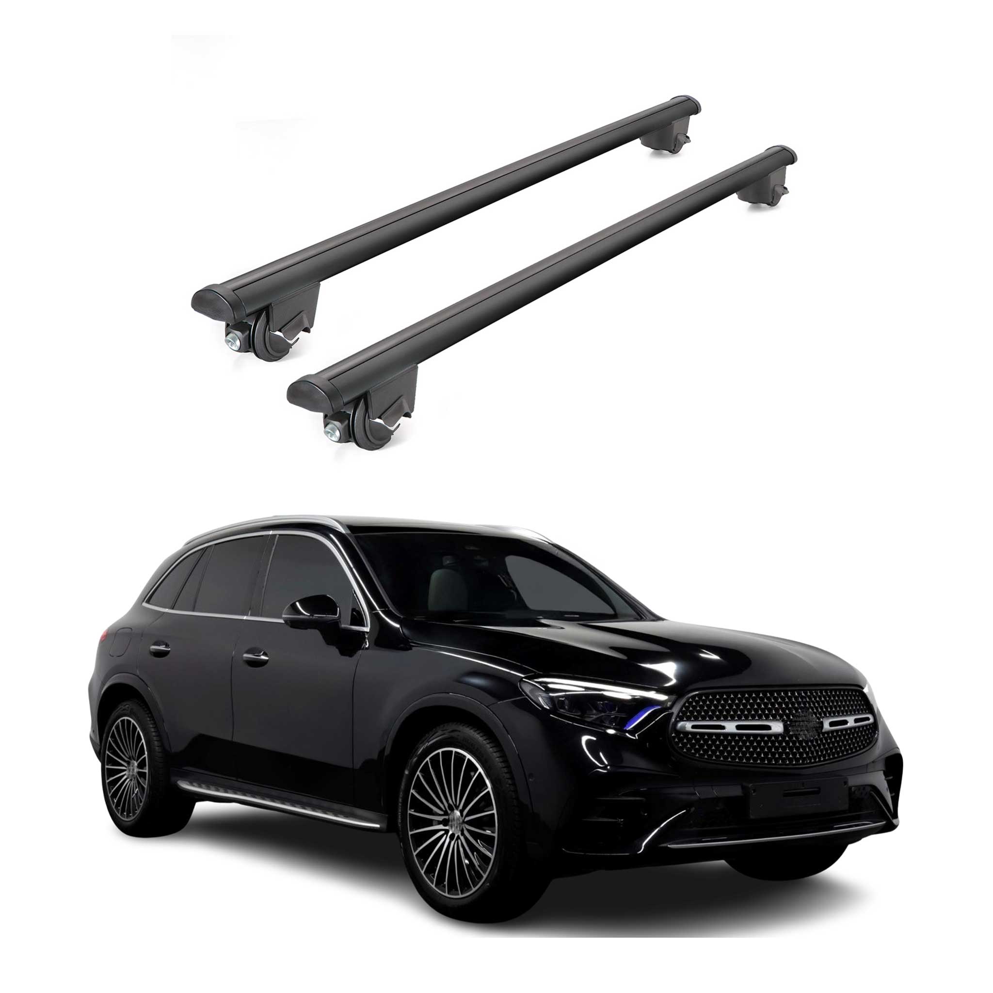 2023-2026 Mercedes GLC (X254) Roof Rack Cross Bars Luggage Lbs Black 2 Pcs