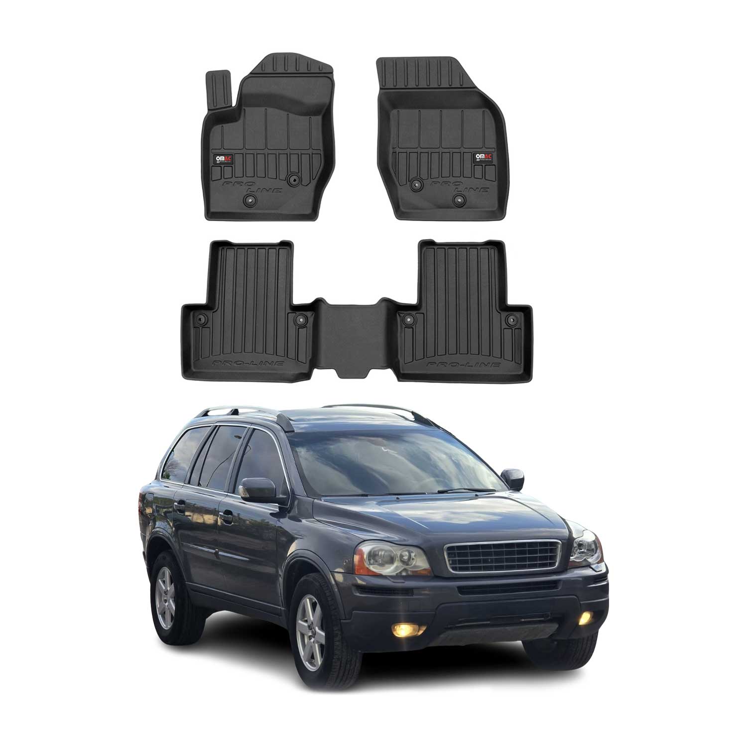 2003-2014 Volvo XC90 Premium Floor Mats Liners Full Set All Weather Heavy Duty