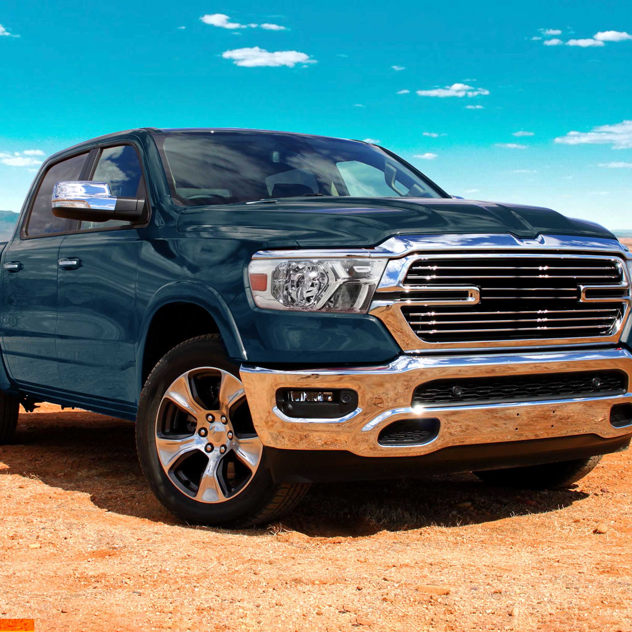 For Dodge RAM 1500 2019-2024 Factory Style Crystal Headlight Passenger Side Only Chrome Housing Clear Lens