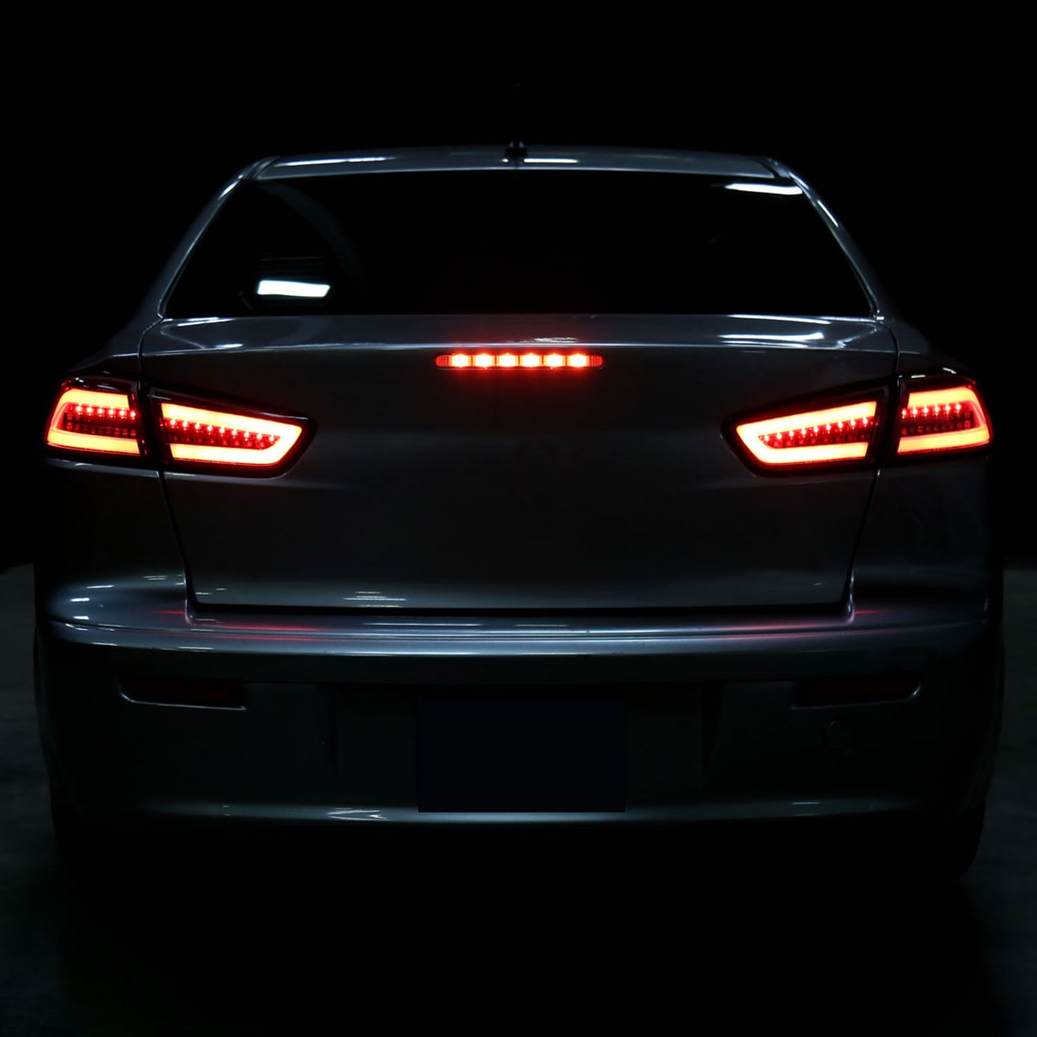 2008-2017 Mitsubishi Lancer / 08-2015 Lancer EVO X Red Bar LED Tail Lights Black